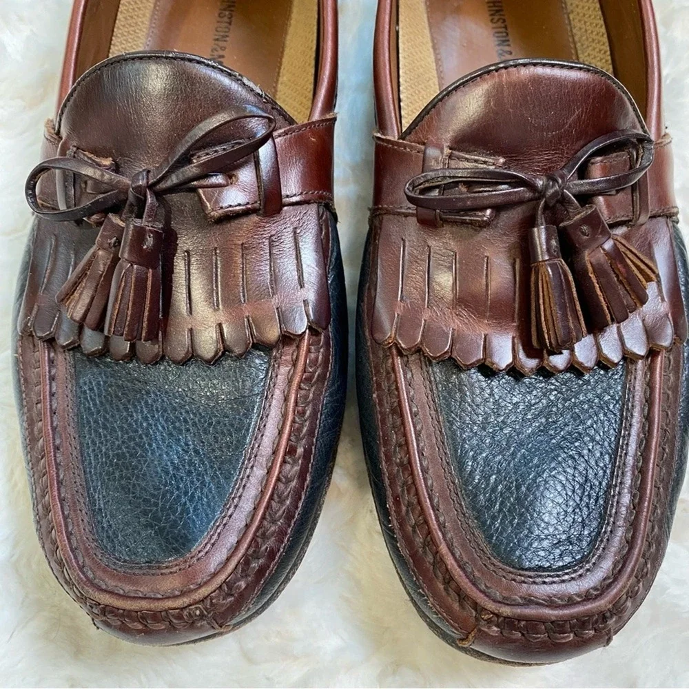 Johnson and Murphy Aragon Il Kiltie‎ Tassel Loafer Men's 11.5 Brown Black Shoe